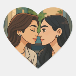 Englot Show Me Love Series Thai GL Couple Sticker Hjärtformat Klistermärke