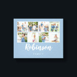 Engrammad 8 Photo Family Collage Light Blue Canvastryck<br><div class="desc">Använda dina favoritfoton för att göra roligten till en viktig dekoration för ditt hem.</div>