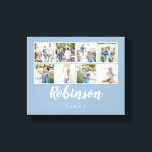 Engrammad 8 Photo Family Collage Light Blue Canvastryck<br><div class="desc">Använda dina favoritfoton för att göra roligten till en viktig dekoration för ditt hem.</div>