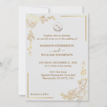 Engrating Golden Blommigt Bröllop