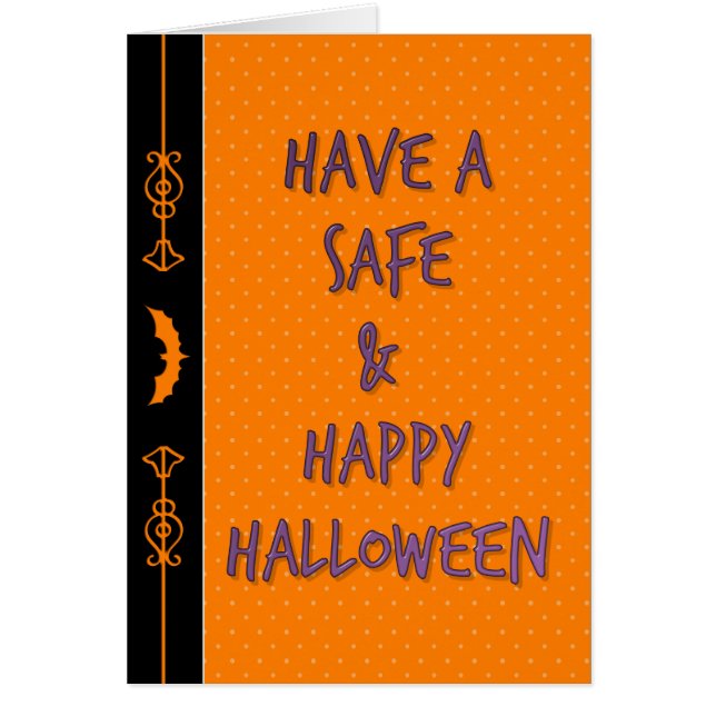 Engraved Fladdermus Halloween Hälsningskort (Framsidan)