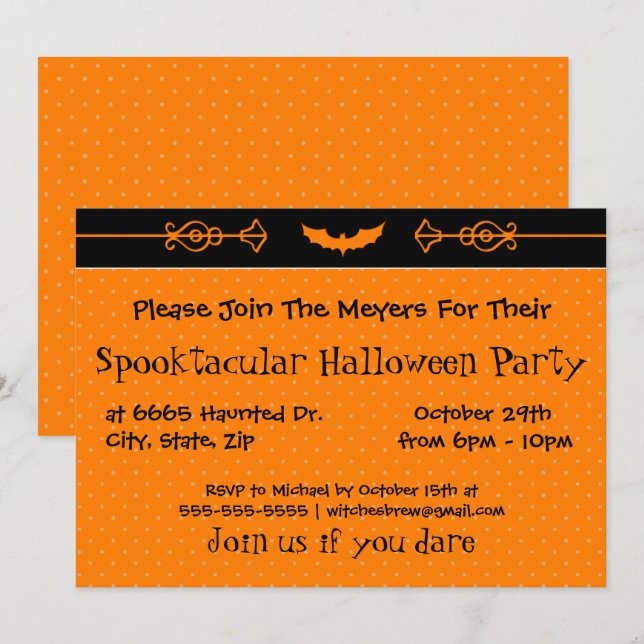 Engraved Fladdermus Inbjudningar (Fram/baksida)