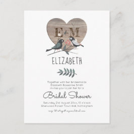 Engraved Heart Woodland Bröllop Möhippa Vykort