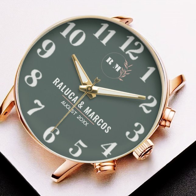 Engraved Monogram Couples Minimalist Personalized  Armbandsur (Skapare uppladdad)