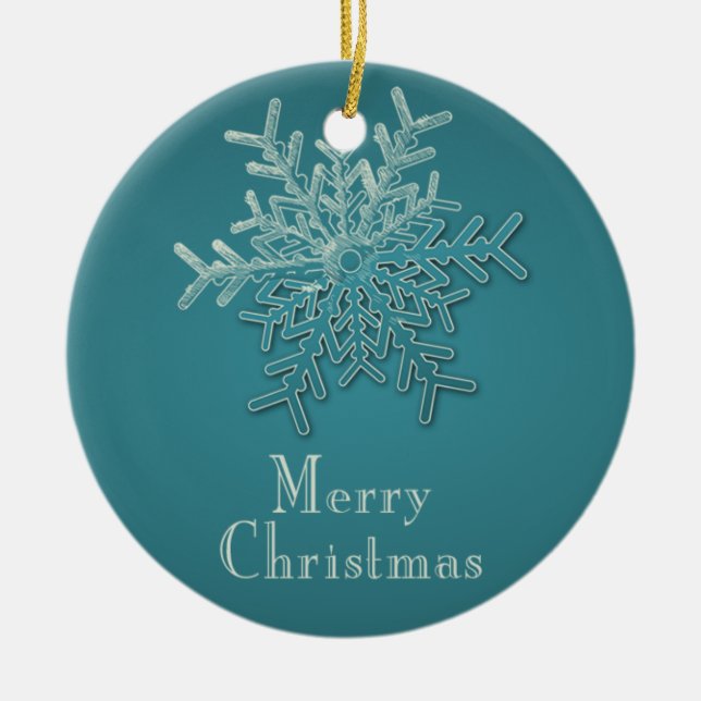 Engraved Snowflake-julprydnad Julgransprydnad Keramik (Framsidan)