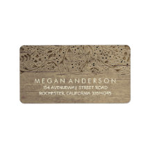 Engraved Wood Flowers Rustic Bröllop