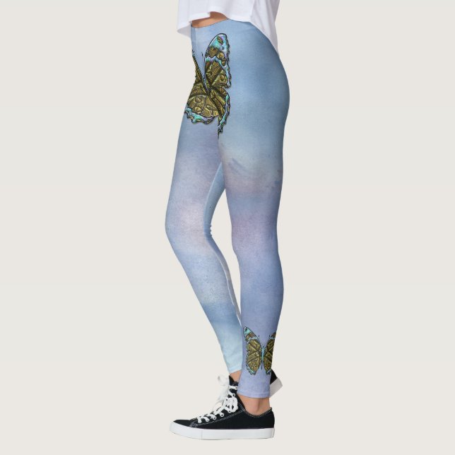 Engraverat fjäril 3-alternativ leggings (Vänster)