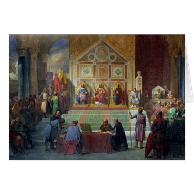 Enhet av korsfarare i Ptolemais i 1148, 1840 Hälsningskort (Framsidan Horizontal)