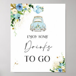 Enhet efter babyutsättarens blå Blommigt Party Dec Poster