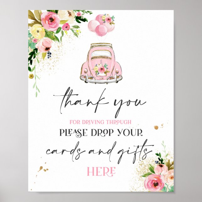 Enhet efter Blommigt för skannerkort med Rosa Poster (Framsidan)