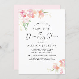 Enhet efter Blommigt Rosa Vattenfärgens Flicka Sho Inbjudningar