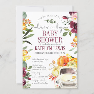 Enhet efter Burgundy Pumpkin Baby Shower-inbjudan Inbjudningar