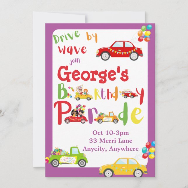 Enhet efter födelsedag annat inbjudningskort (Framsida)