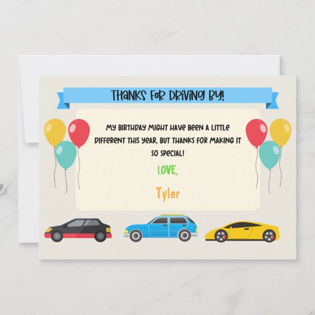 Enhet efter födelsedag - tackkort inbjudningar (Framsida)