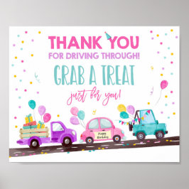 Enhet efter Födelsedagsfest Girl Grab a Treat Sign Poster