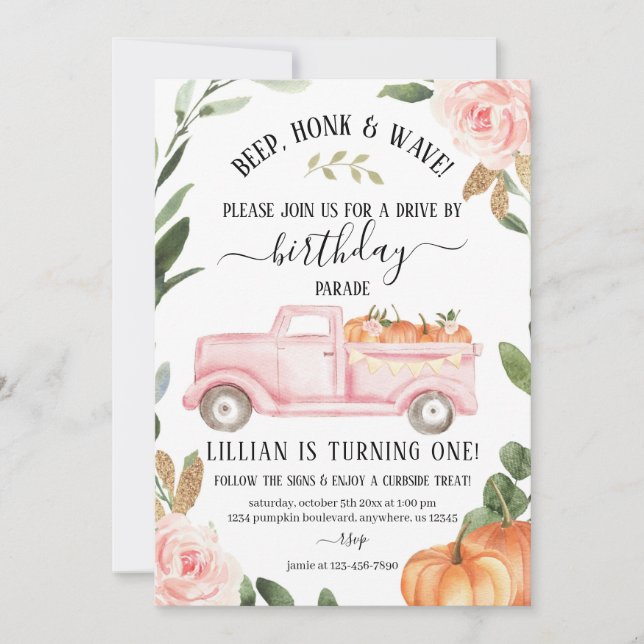 Enhet efter pumpkin Birthday-inbjudan Inbjudningar (Framsida)