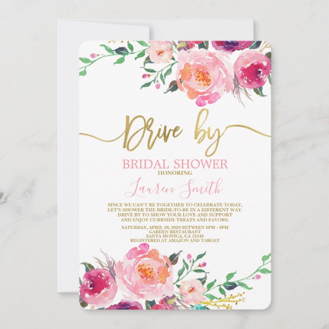 Enhet efter shock rosa Möhippa Inbjudningar (Framsida)