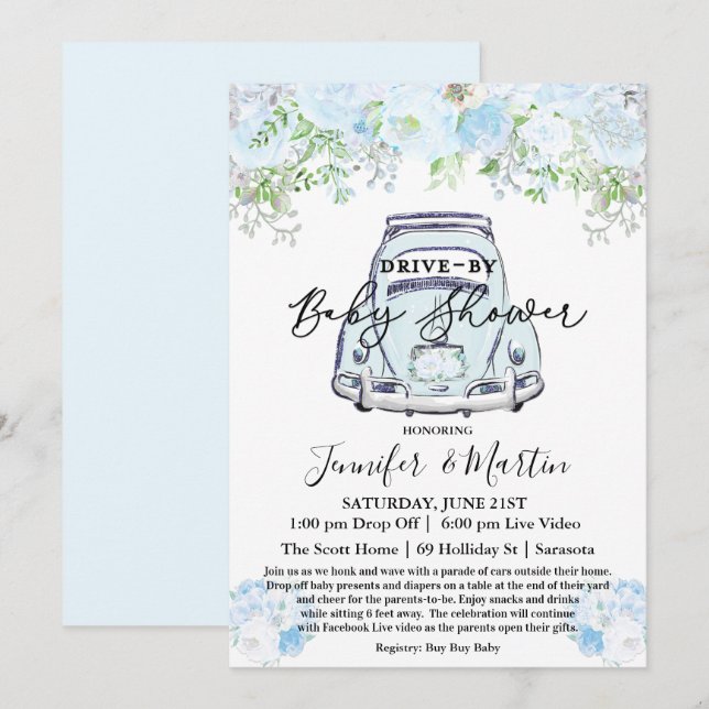 Enhet efter Virtuell babystölder Inbjudningar (Fram/baksida)