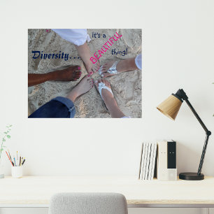 Enhet! Etnisk mångfald Rum Point Caymanöarna Poster