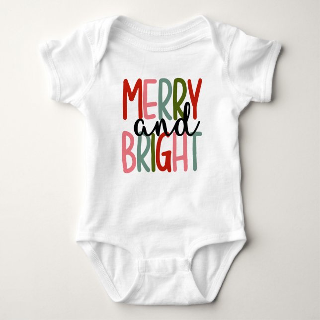 Enhet för Merry & Bright Baby T Shirt (Framsida)