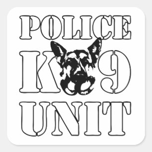 Enhet för polis K-9 Fyrkantigt Klistermärke