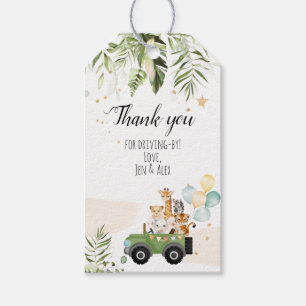 Enhet för Safari Baby djur Baby Shower Presentetikett