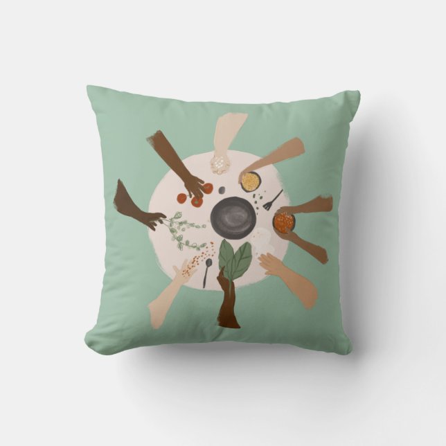 Enhet genom mångfald och gemenskap kudde (Framsida)