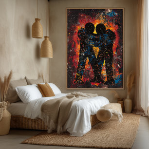 Enhet i Chaos Contemporary Expressionist Artwork Canvastryck