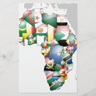 Enhet i mångfald: Afrikans insamling av Flaggor Brevpapper