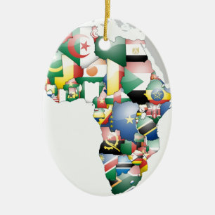 Enhet i mångfald: Afrikans insamling av Flaggor Julgransprydnad Keramik