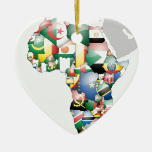 Enhet i mångfald: Afrikans insamling av Flaggor Julgransprydnad Keramik