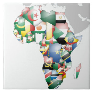 Enhet i mångfald: Afrikans insamling av Flaggor Kakelplatta