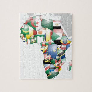 Enhet i mångfald: Afrikans insamling av Flaggor Pussel