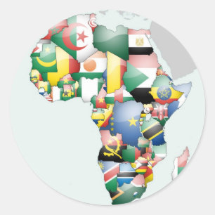 Enhet i mångfald: Afrikans insamling av Flaggor Runt Klistermärke