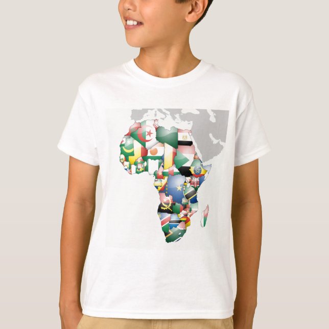 Enhet i mångfald: Afrikans insamling av Flaggor T Shirt (Framsida)