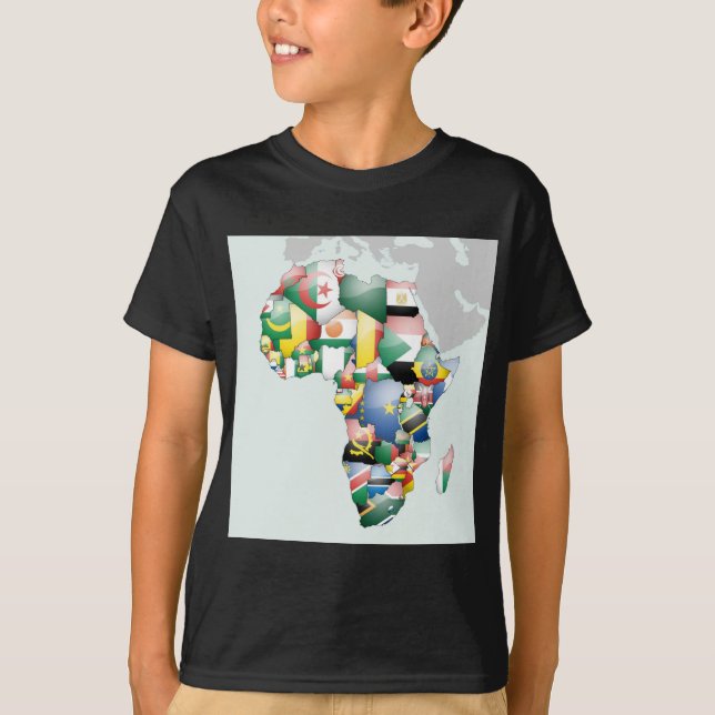 Enhet i mångfald: Afrikans insamling av Flaggor T Shirt (Framsida)