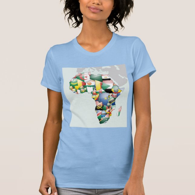 Enhet i mångfald: Afrikans insamling av Flaggor Tee (Framsida)