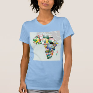 Enhet i mångfald: Afrikans insamling av Flaggor Tee Shirt