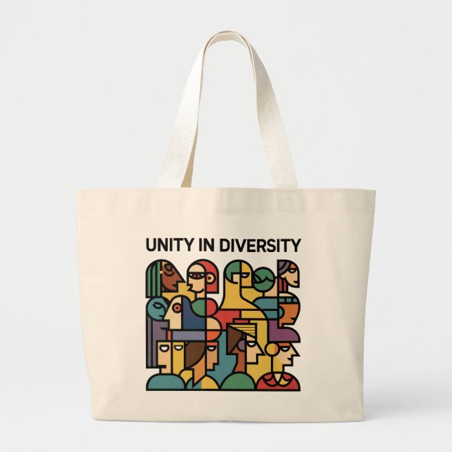 Enhet i mångfald - Geometric Rainbow Tote Bag Jumbo Tygkasse (Framsidan)