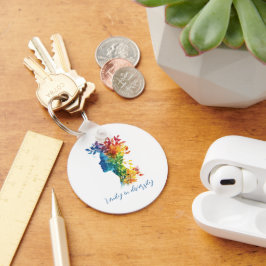 Enhet i mångfald I Illustration av regnbåge i Färg Nyckelring