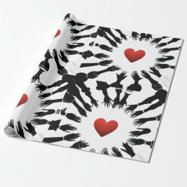 Enhet i rött: 🫳 Svart Röd ♥️ Design" Presentpapper