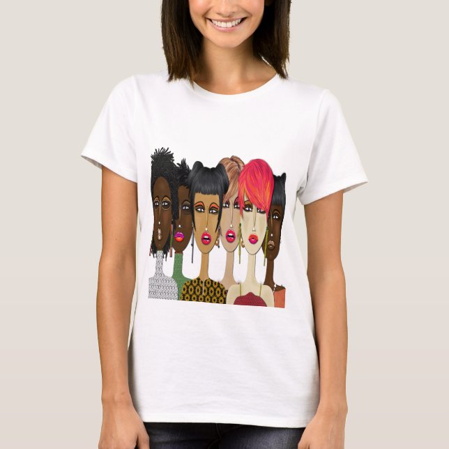 "Enhet i stil" Mode Ansikten Hoodie T Shirt (Framsida)