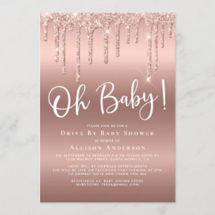 Enhet med babyskaren Glitter Drift Ro Guld Inbjudningar