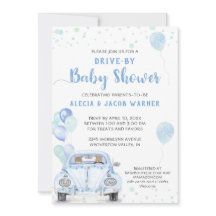 Enhet med blåbilsballonger, babyskor