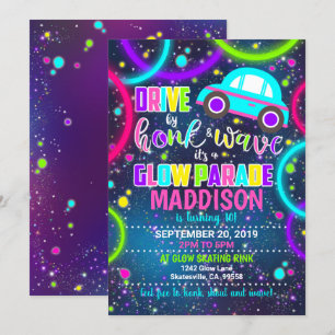 Enhet med Honk- och Wave Glow Party-inbjudan Inbjudningar