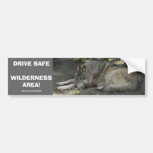 ENHET SÄKER WILDLIFE GRÅTT VARG Bumper Sticker Bildekal