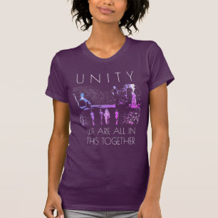 "Enhet, tillsammans" inspiration Magenta Blue Whit T Shirt