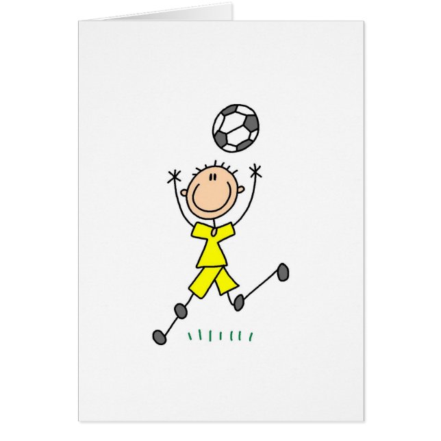 Enhetlig gul fotboll för pojke hälsningskort (Framsidan)