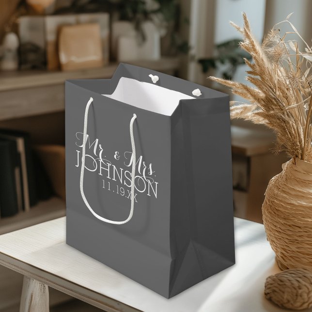Enhetlig kolgrå färg - Bröllagsfavoriter för herra (Custom Gift Bag)