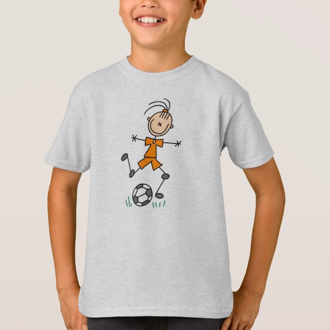 Enhetlig orange fotboll för flicka tee shirt (Framsida)